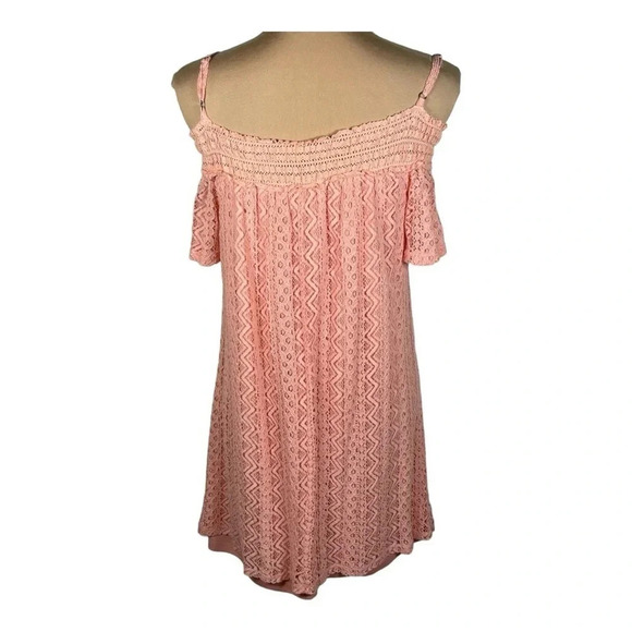 JOLT Off The Shoulder Lace Peach Color Dress Medium - Picture 2 of 5